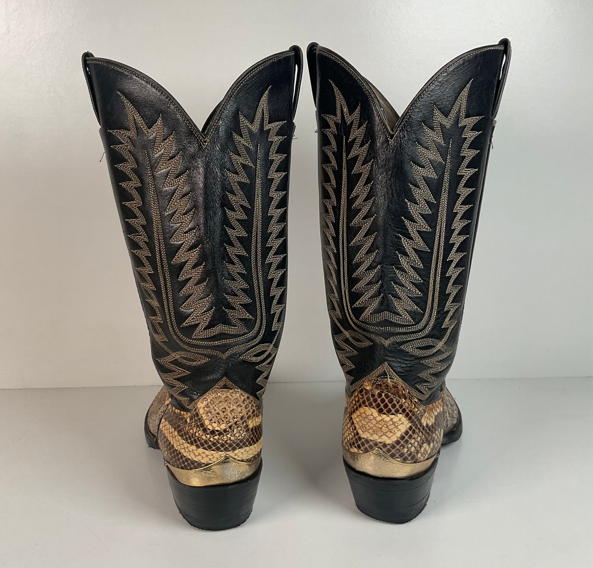 Cowtown Python Snakeskin Cowboy Boots | Front Cut | USA Made | Men’s 9.5 D
