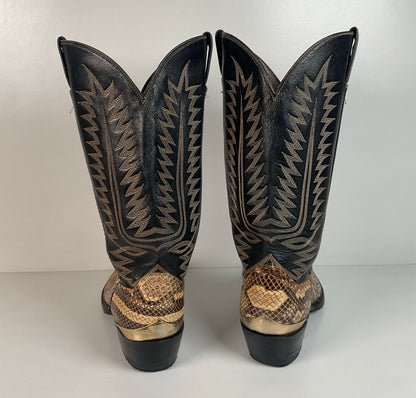 Cowtown Python Snakeskin Cowboy Boots | Front Cut | USA Made | Men’s 9.5 D