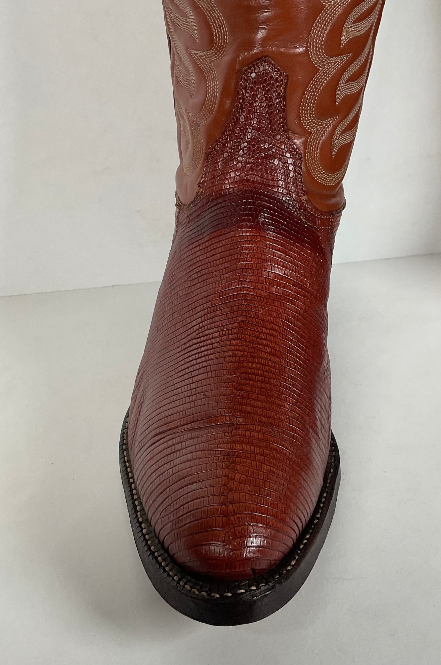 Vintage Tony Lama Teju Lizard Cowboy Boots | Gold Label | Narrow | Men’s 9.5 B
