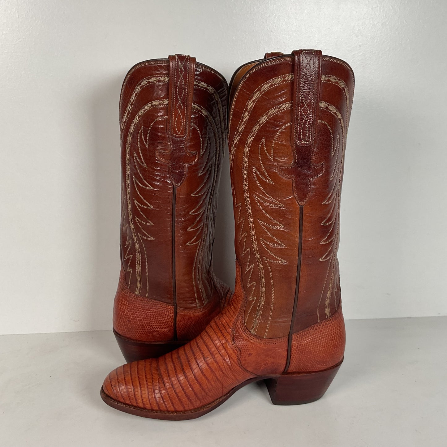 Vintage Lucchese San Antonio Cowgirl Boots | Teju Lizard | 6.5 B