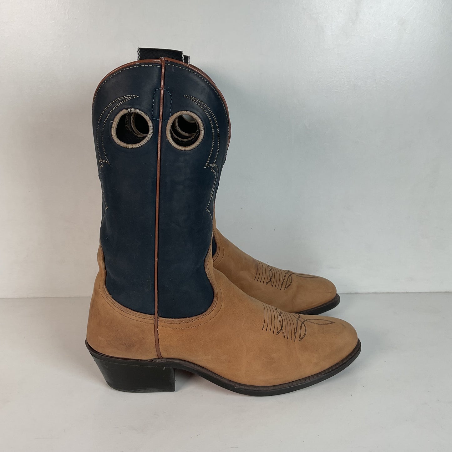 Vintage Acme Shorty Buckaroo Cowboy Boots 9 D Punchy Cloth Pullo