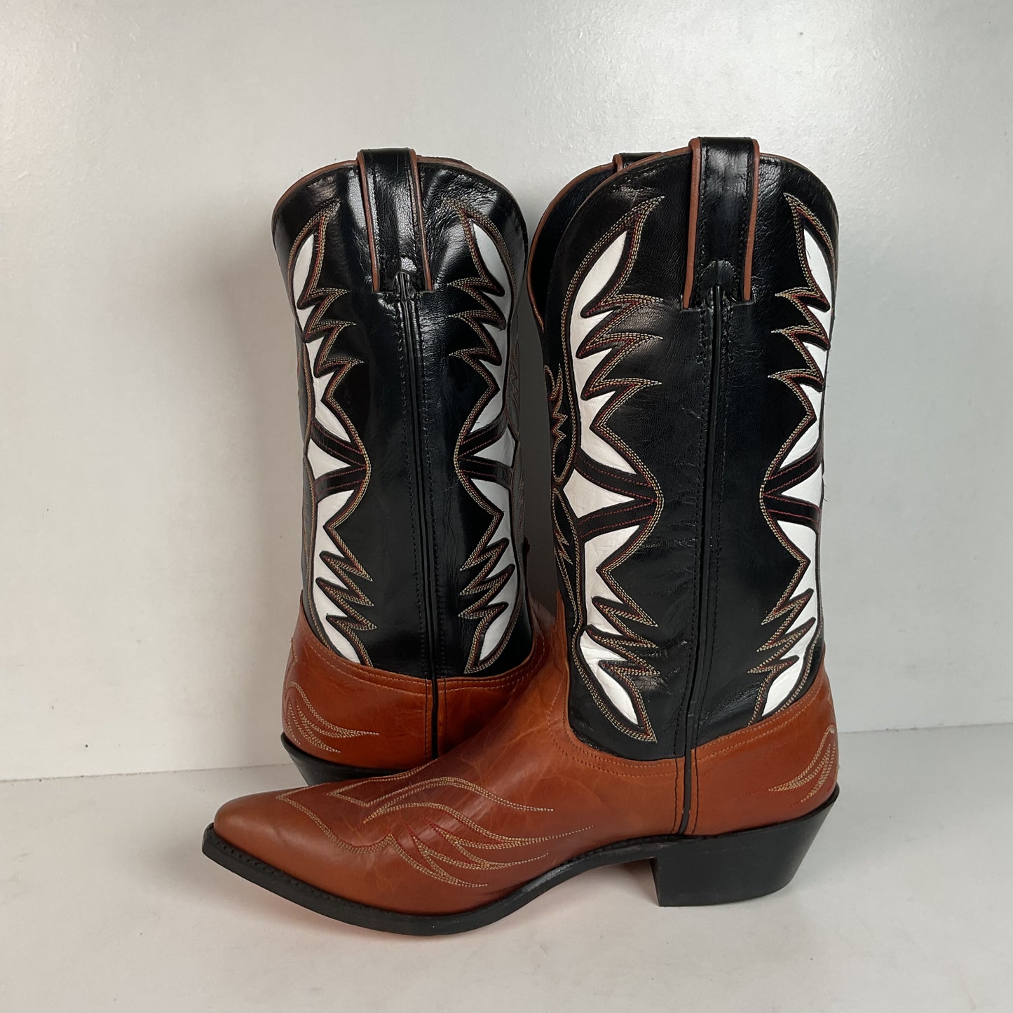 Dan Post For Code West Tooled Cowboy Boots Men’s 10 M USA Made Inlays