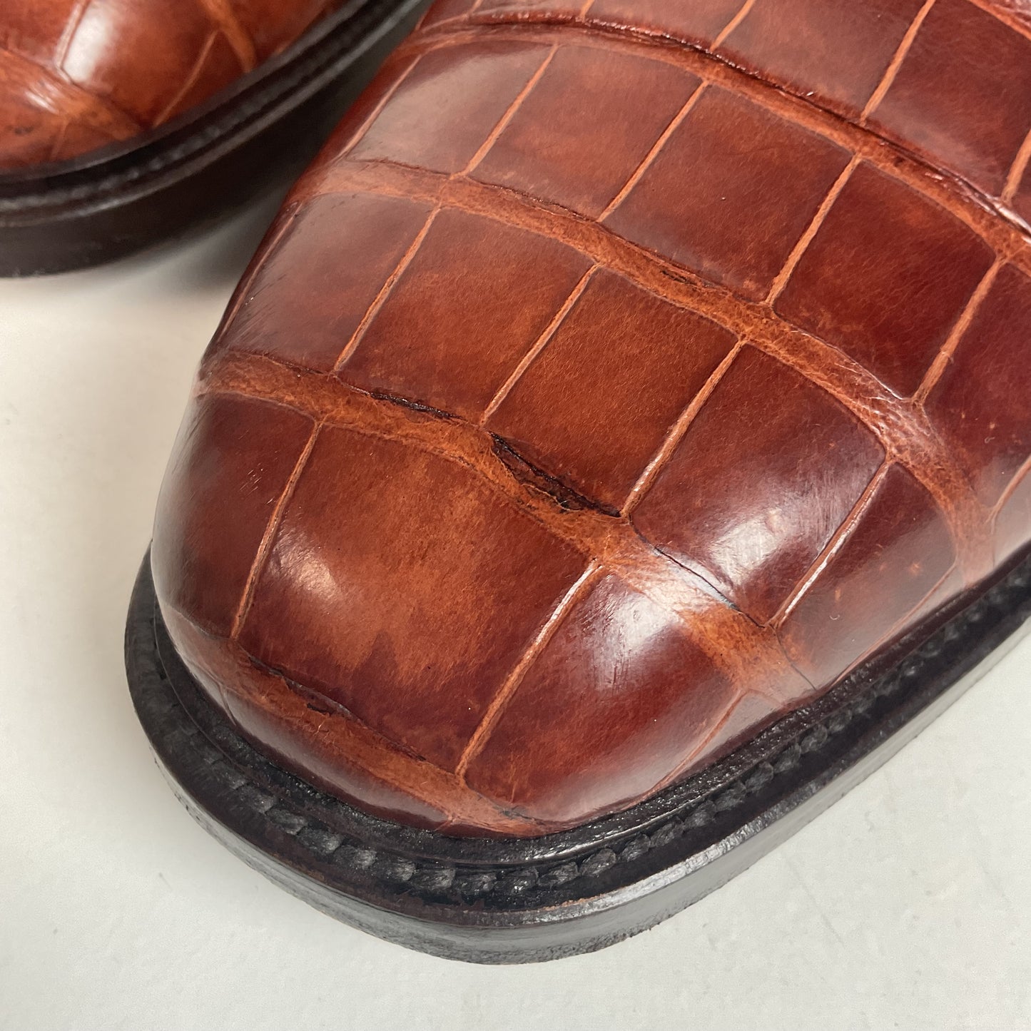 Avventura Exotic Caiman Crocodile Loafers 14 M Zipper