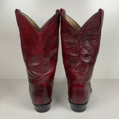 Vintage Larry Mahan Oxblood Cowboy Boots | Soft Buckskin | Men’s 10.5 EE