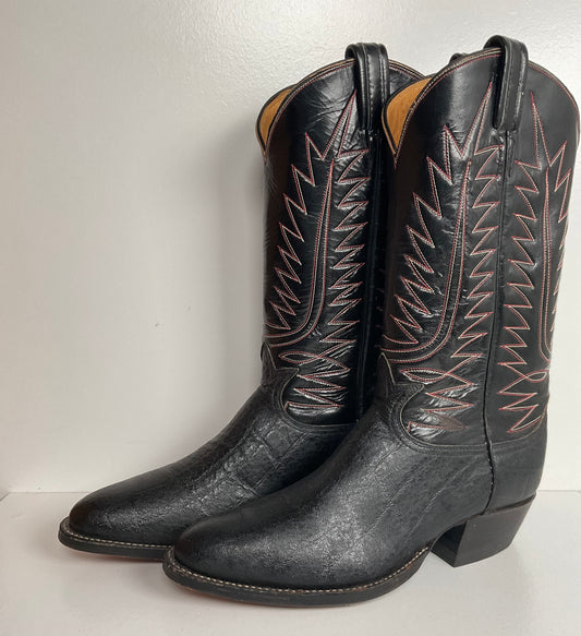 Vintage 1960s Tony Lama Exotic Elephant Cowboy Boots