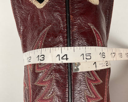 Vintage Tony Lama Teju Lizard Buckaroo Boots | Burgundy | Women’s 9 B