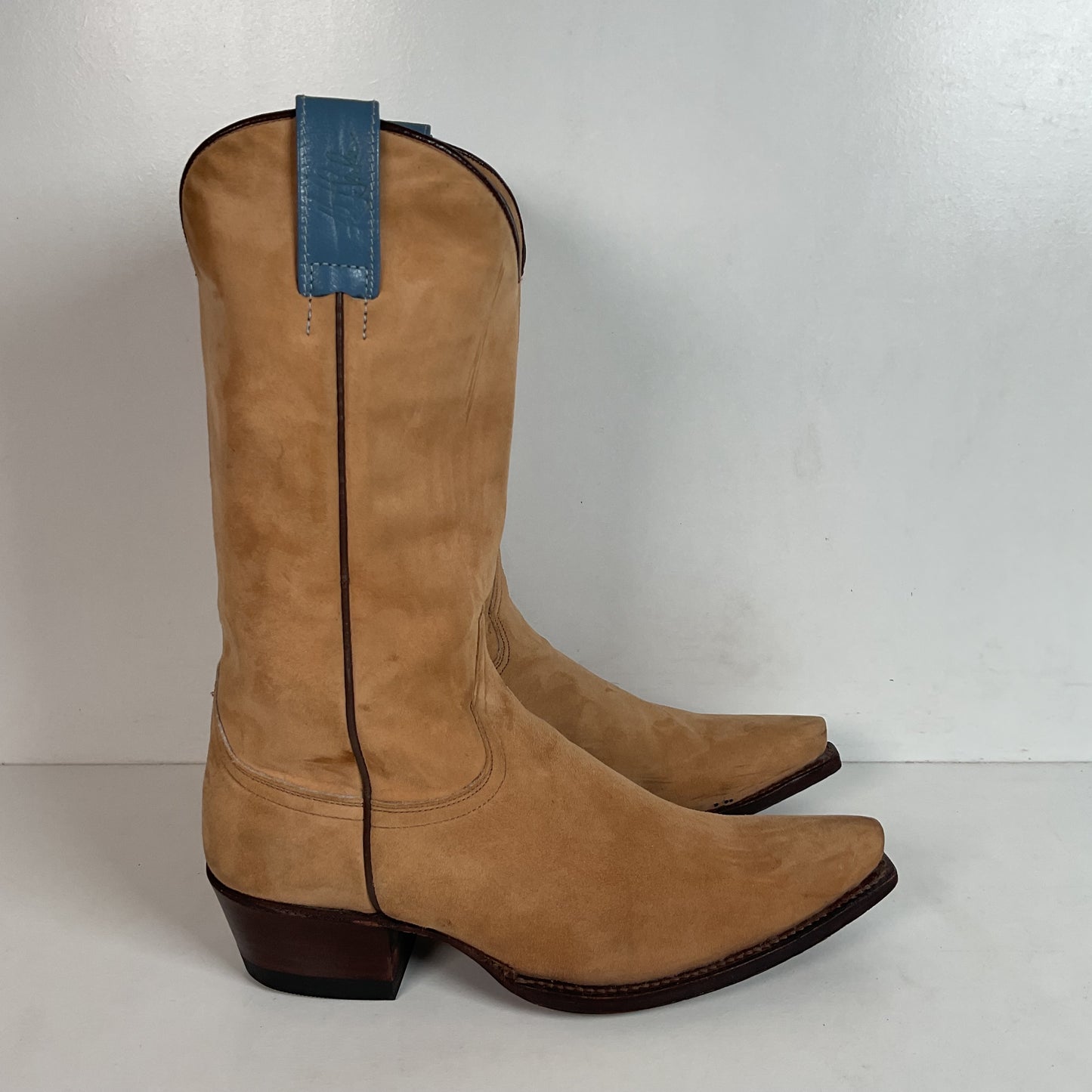 F. H. Senka Cowgirl Boots 8.5 US Nubuck Suede Snip Toe