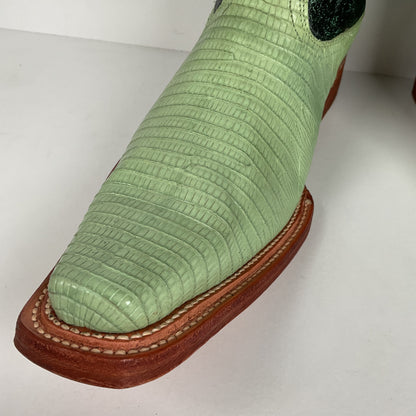 Los Altos Teju Lizard Cowboy Boots | Lime Green | Men’s 10.5 EE