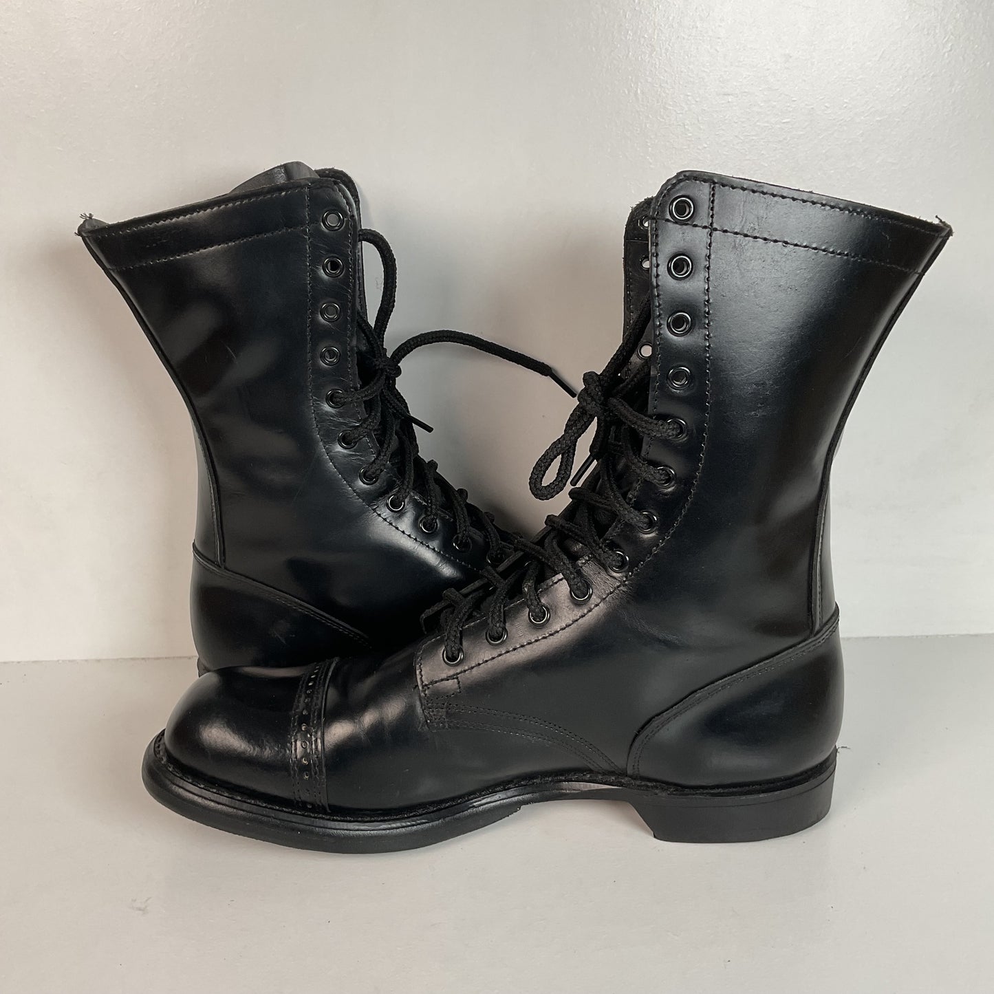 Vintage Double H Cap Toe Jump Boots 10.5 D USA Made Old School Panco Soles