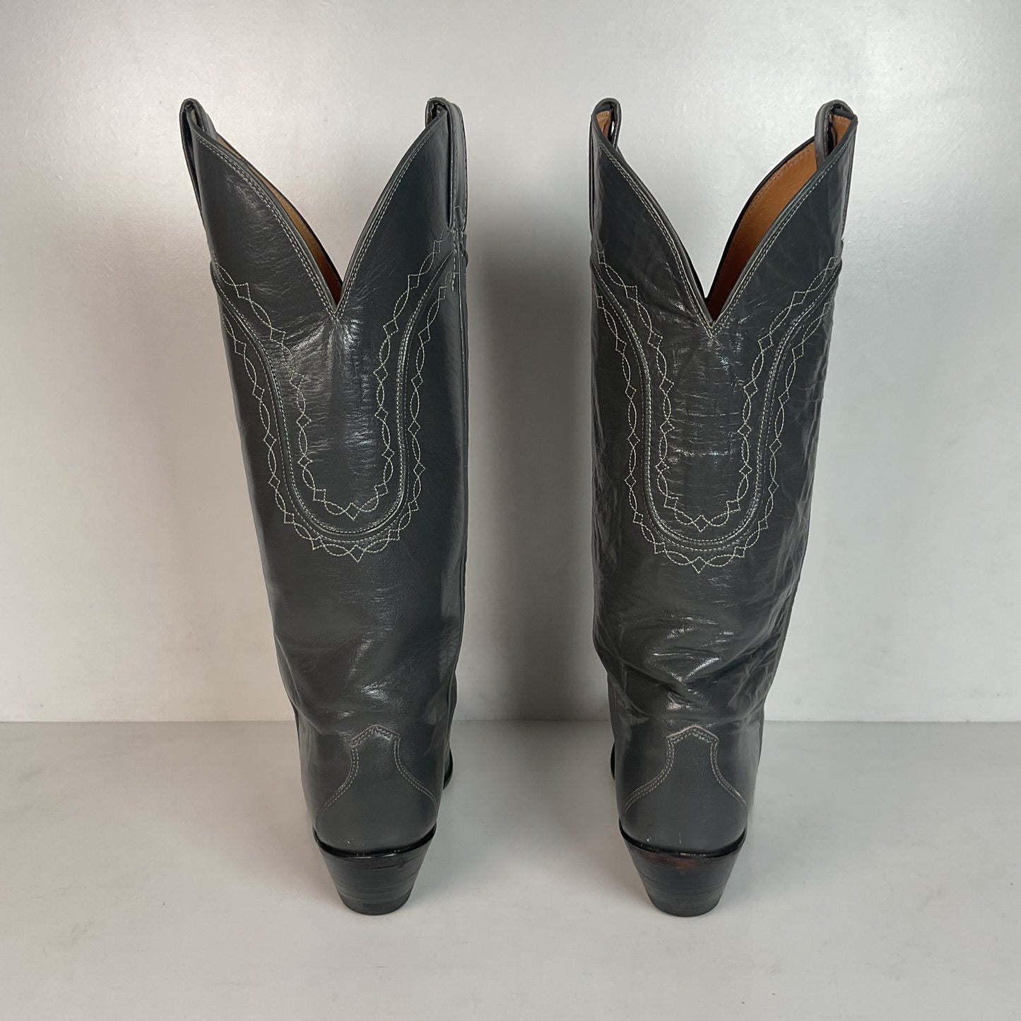 Vintage Justin Tall Grey Cowgirl Boots 7 B USA Made