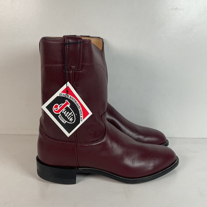 Justin Burgundy Calf Roper Boots 13 D USA Made
