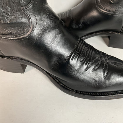 Justin Corona Top Leather Cowboy Boots 9.5 B USA Style 1434 Classic Black