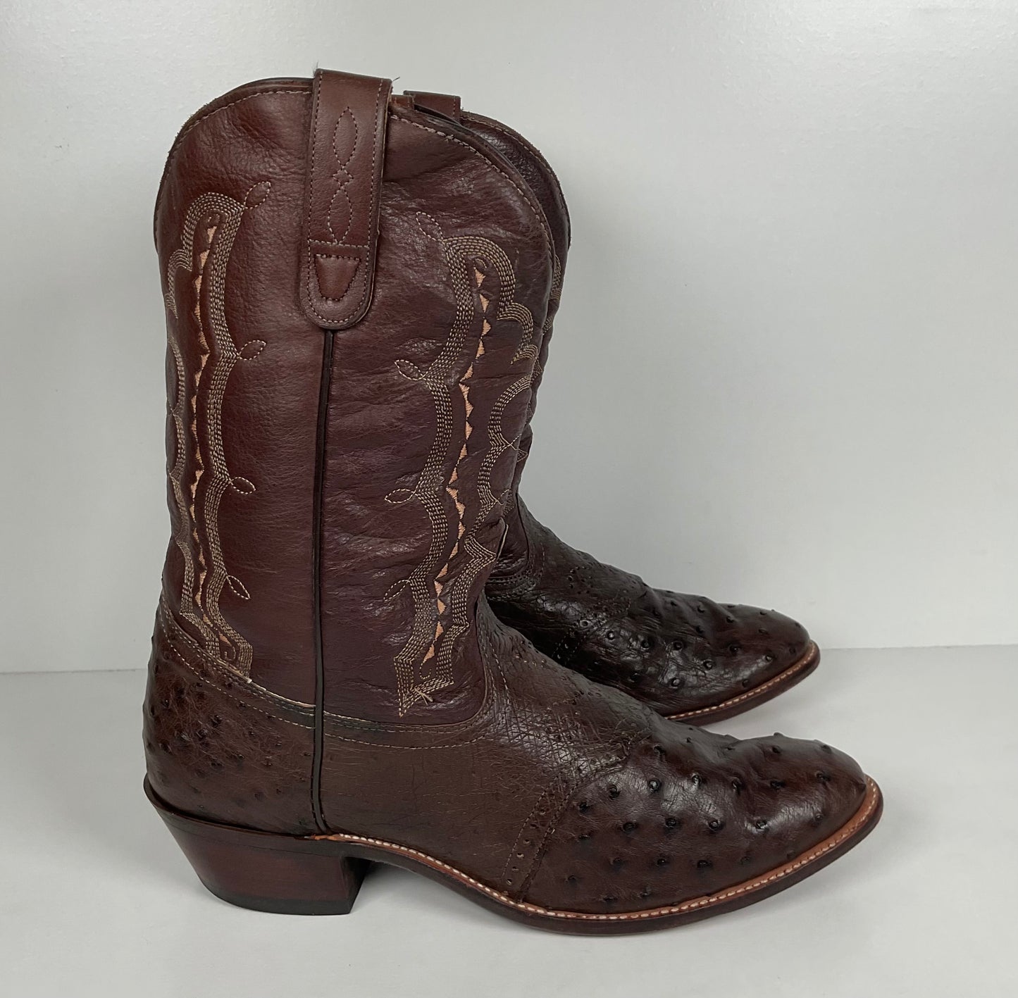 J. Chisholm Full Ostrich Quill Roper Boots | Exotic | USA Made | Men’s 10 D