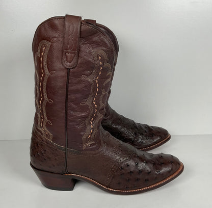 J. Chisholm Full Ostrich Quill Roper Boots | Exotic | USA Made | Men’s 10 D