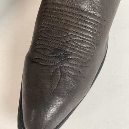 Vintage Wrangler Dark Grey Cowboy Boots 10 D Soft Tennessee Deer Skin