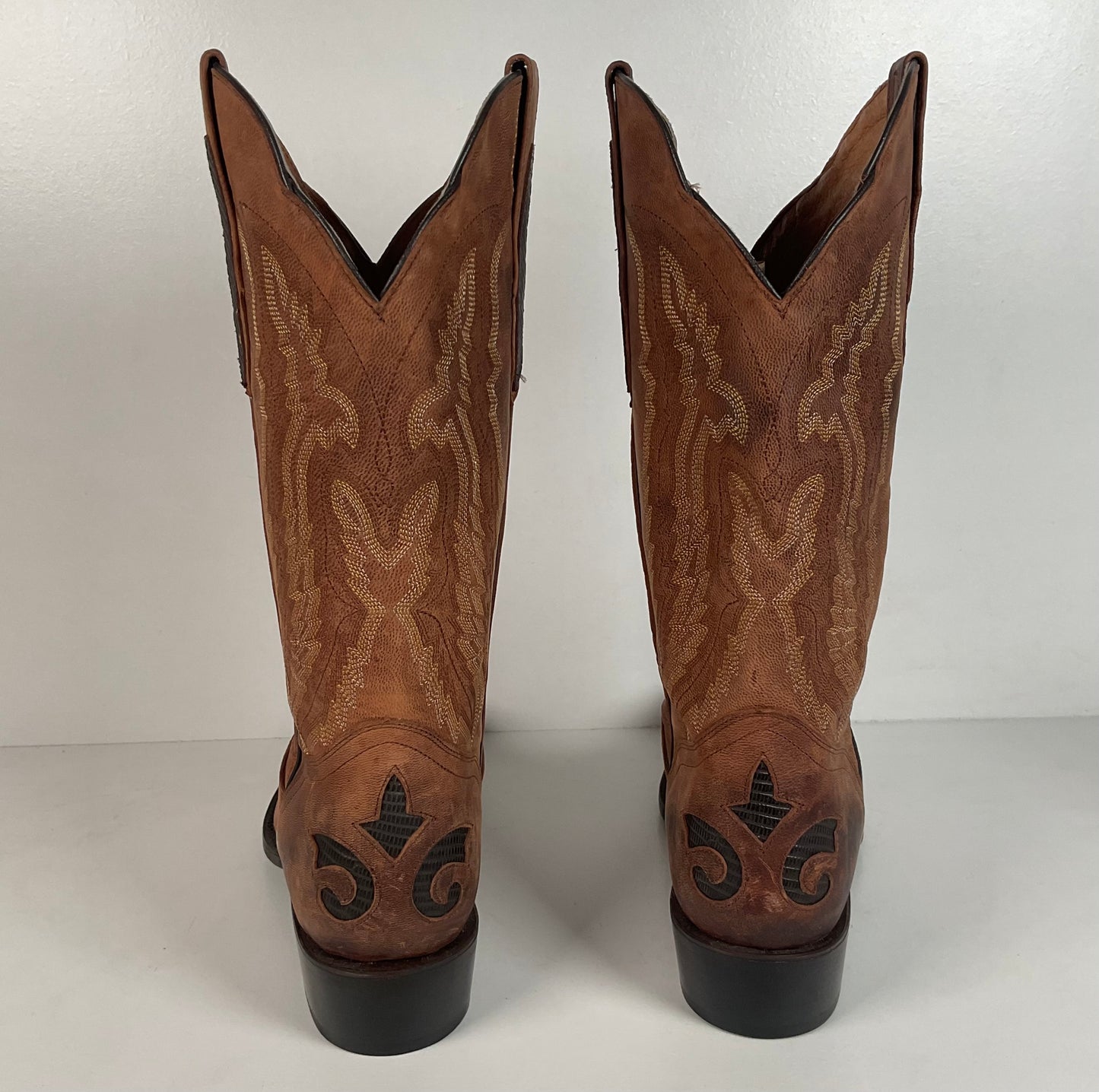 J. B. Dillon Goat Skin Cowboy Boots | Mad Dog | Tooled Inlays | Men’s 9 D
