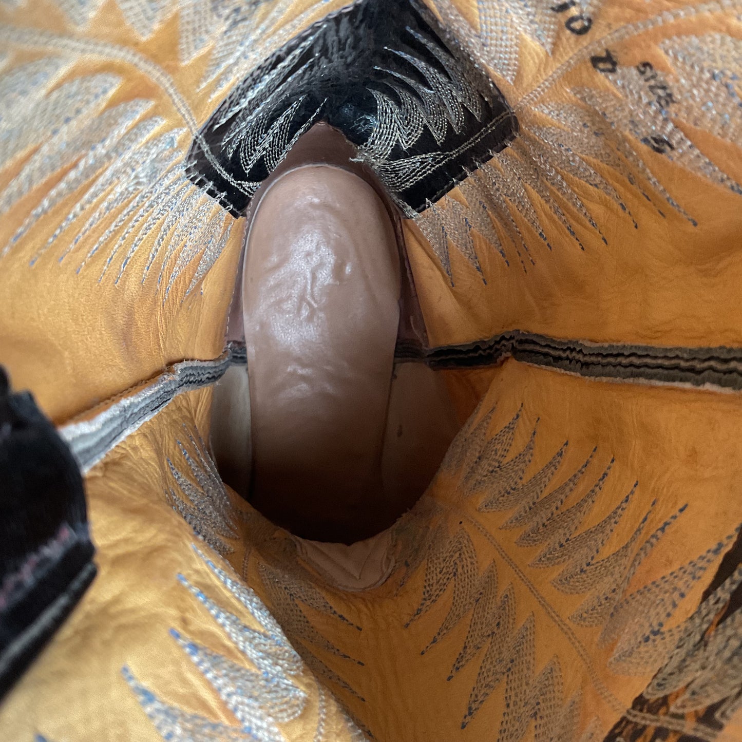 Vintage Tony Lama Gold Label Elephant Boots 10 D USA Made Exotic