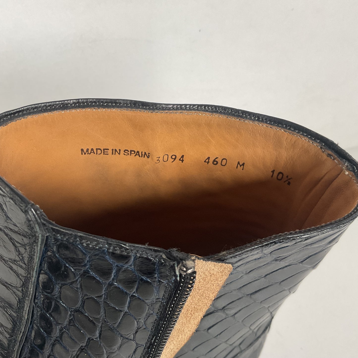 Mezlan for Avventura | Chelsea Zipper Boots | Dark Blue Crocodile | Men’s 10.5