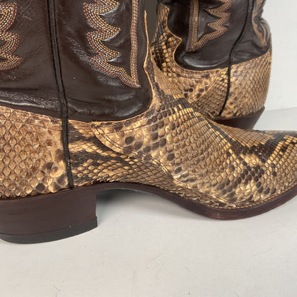 Vintage Justin Python Cowboy Boots | Snakeskin | USA Made | Men’s 10.5 B