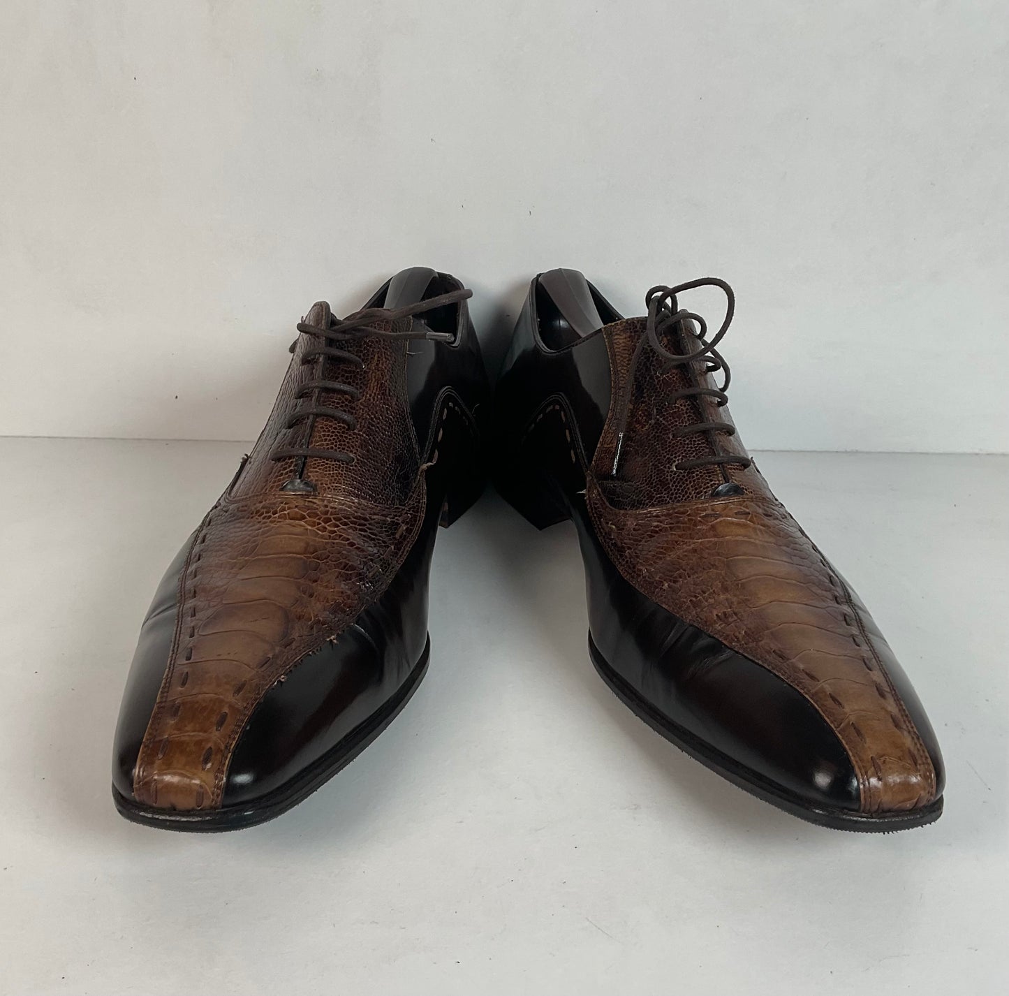 Mezlan Exotic Ostrich Leg Loafer Shoes 9.5 M Recrafted