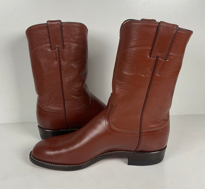 Vintage Justin Roper Boots | USA Made | Classic Brown | Men’s 7.5 D