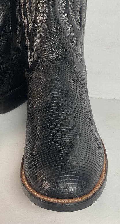 Vintage Panhandle Slim Teju Lizard Cowboy Boots 11 D Hand Crafted Original Box