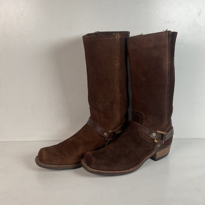 1970s Sears Chocolate Suede Harness Boots Men’s 10 B (Narrow) USA Made
