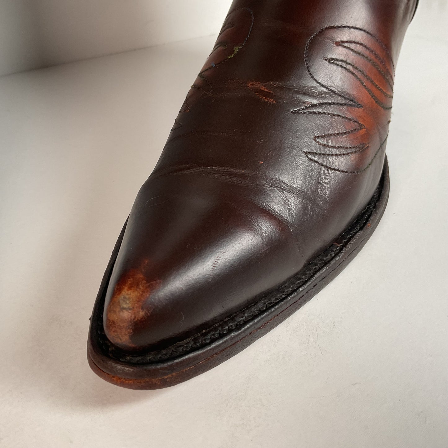 Vintage Texas Thunderbird Cowboy Boots | Rainbow Peacock | USA Made | 70s | 10 D