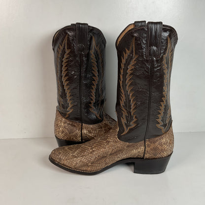 Vintage Abilene Diamondback Rattlesnake Cowboy Boots 10 D USA Made Snakeskin