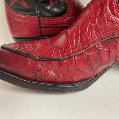 Vintage Cowtown Algonquin Toe Cowboy Boots | Pre-Ban Sea Turtle | Red | Men’s 8 D