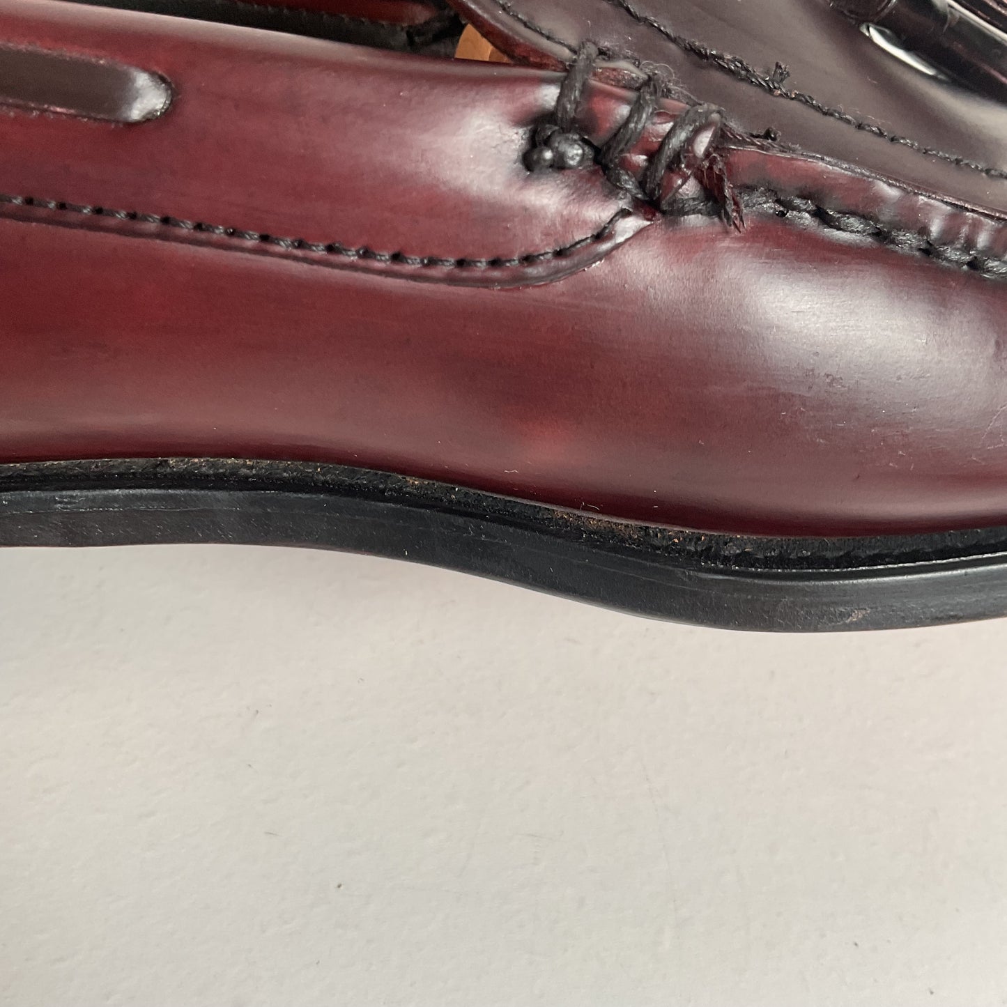 Vintage 1970s Hanover Handsewn Moccasin Loafers 10 D Genuine Shell Cordovan