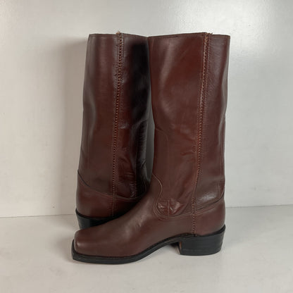 1970s Rodeo Chunky Campus Boots Men’s 9 D Cutter Toe USA Made