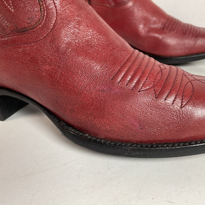 Vintage Panhandle Slim Red Cowgirl Boots 6.5 B Hand Crafted