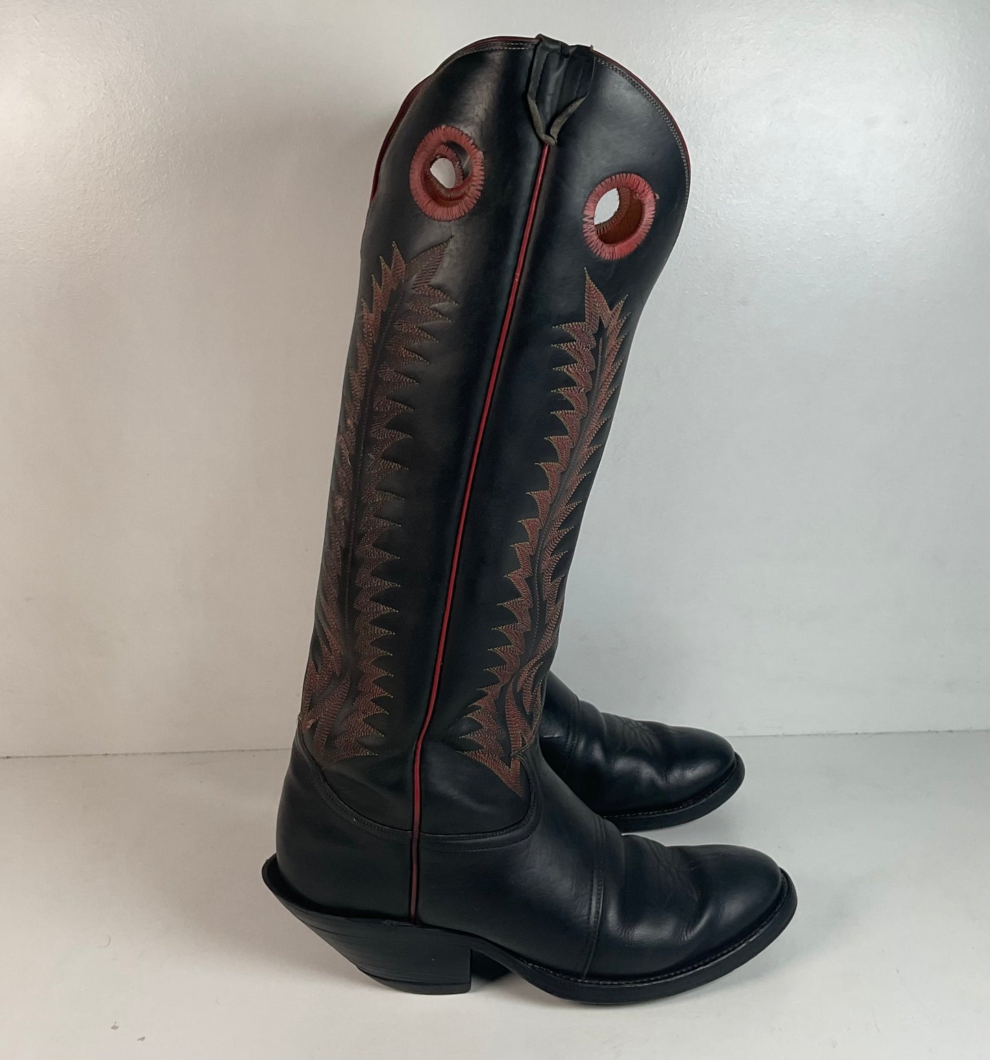 Vintage Tony Lama Tall Buckaroo Boots 11 D Thick Hide