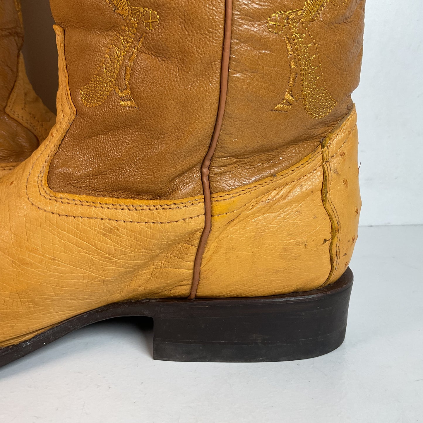 Cuadra Butterscotch Ostrich Quill Cowboy Boots US 10 Exotic