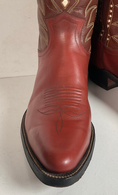 1960s Justin Pee Wee Cowboy Boots 10 D Shorty