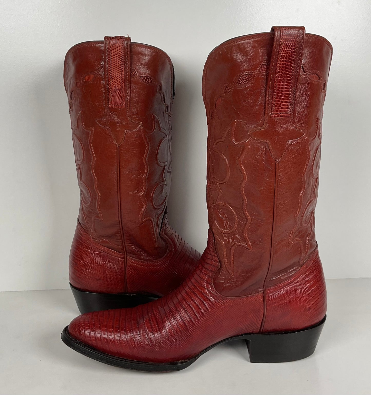 Montana Teju Lizard Cowboy Boots | Tooled Inlays | Men’s 9 D