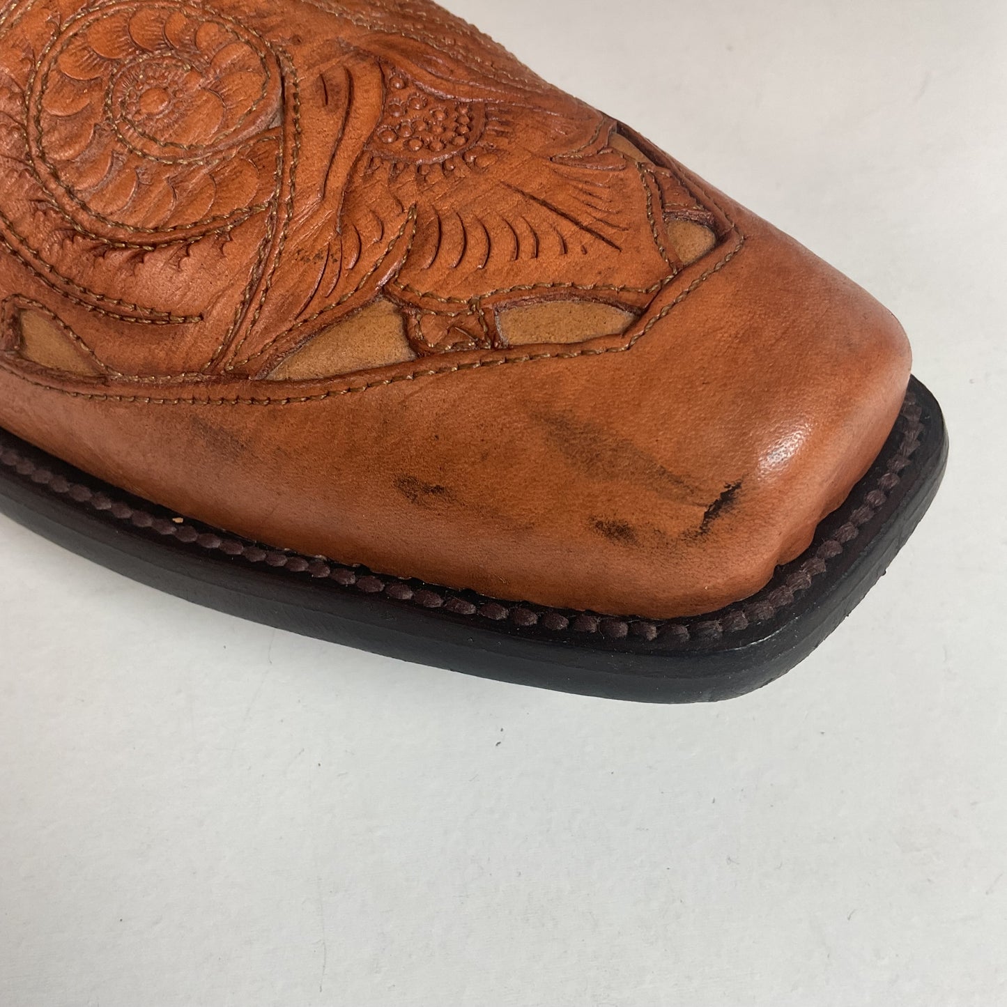 Cock of The Walk Cowboy Boots 12.5 Hand Tooled Carrie Cameron Designs