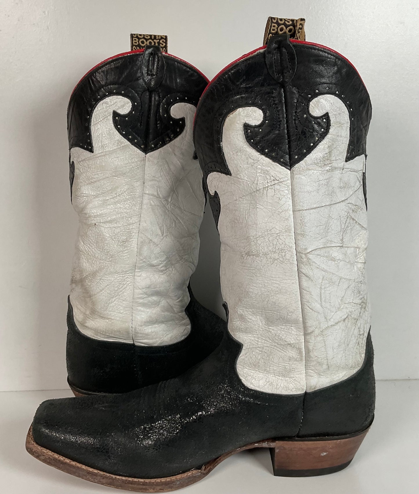 Justin Vintage Collection Cowboy Boots 11.5 D Rodeo Cowboy Inlay