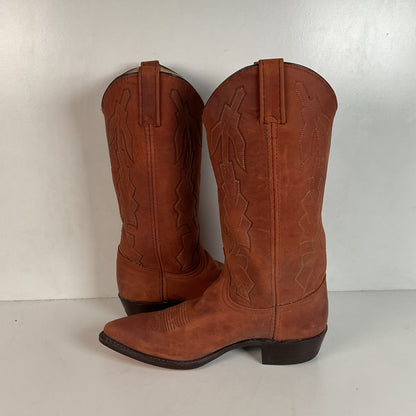Vintage Dan Post X Marlboro Cowgirl Boots 9 M USA Made Nubuck Suede