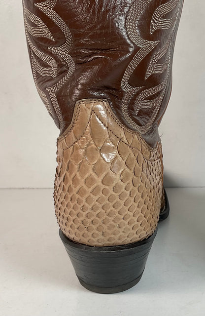 Tony Lama Snakeskin Cowboy Boots | Gold Label | Men’s 7.5 C | Women’s 8.5
