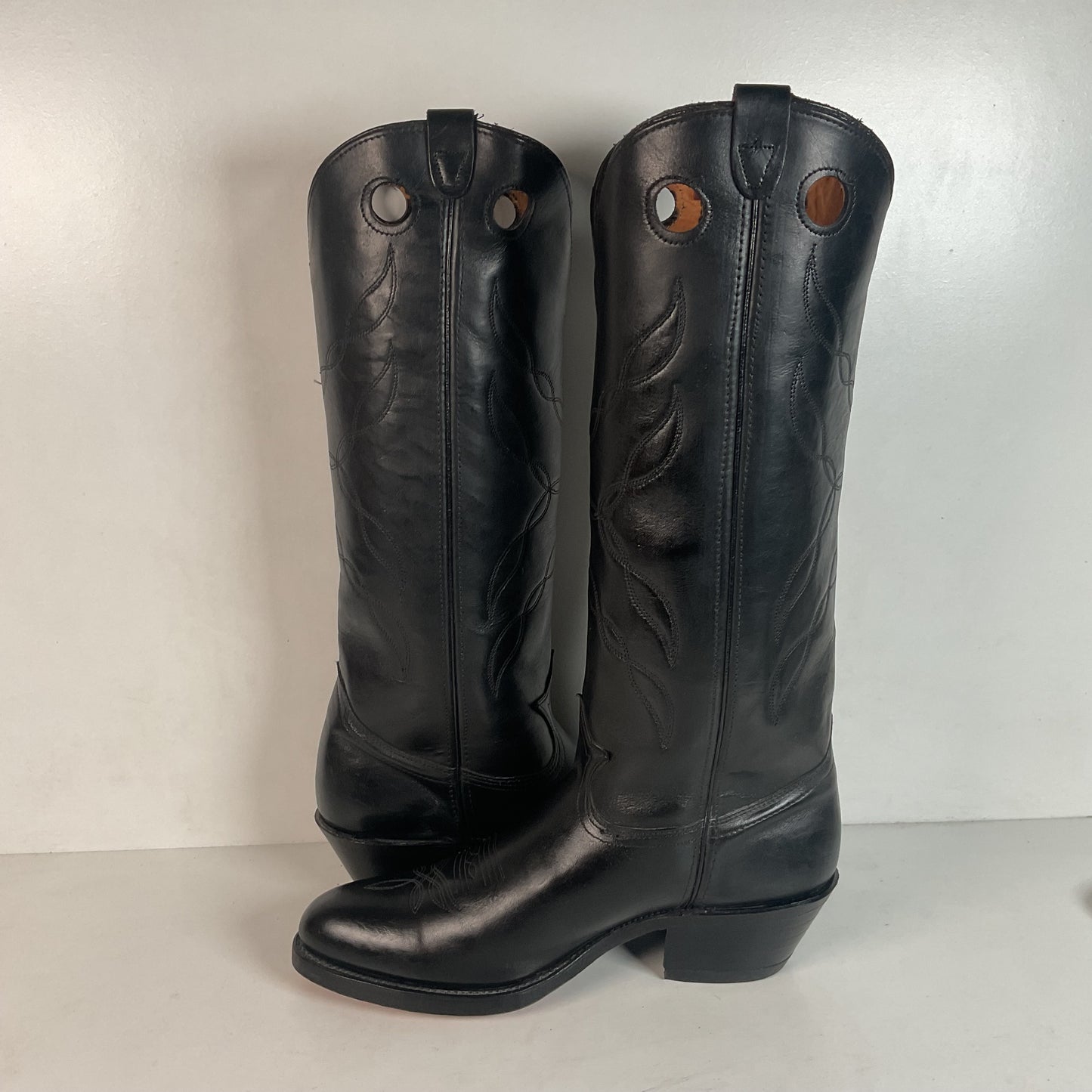 Vintage Double H Tall Buckaroo Cowboy Boots 11 D Old Label USA Made