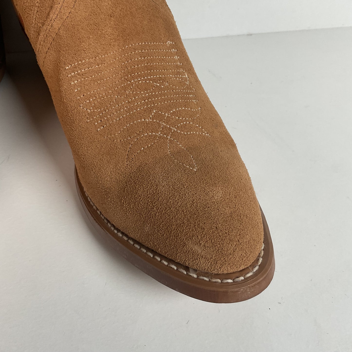 Vintage Sears Suede Cowboy Boots | Rough Out | Buck Stitch | USA Made | 9 D
