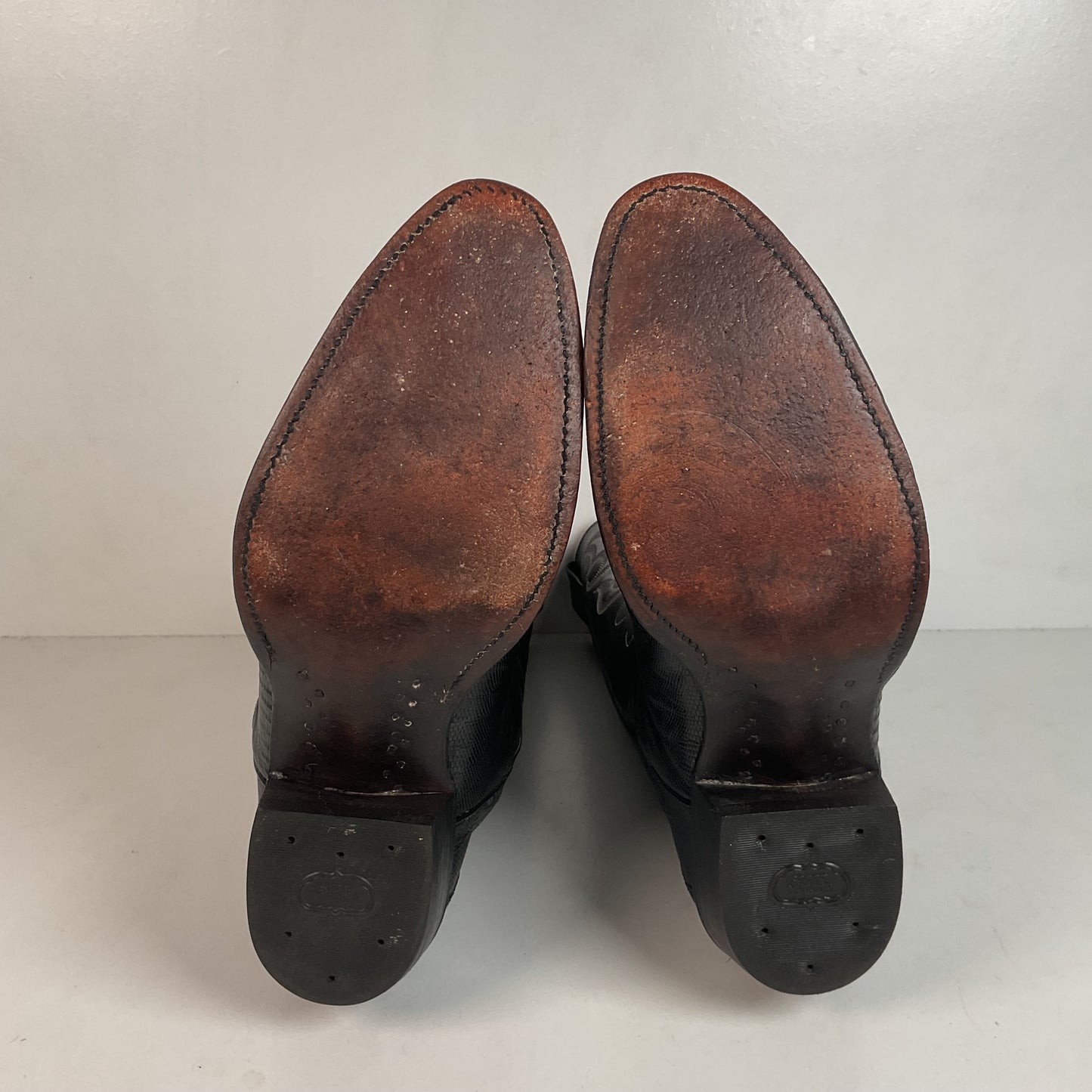 Vintage Nocona Teju Lizard Cowboy Boots 11 B USA Made