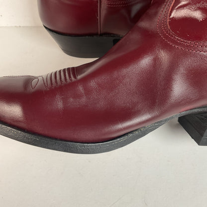 Vintage Nocona Legacy Cowboy Boots 9.5 E Burgundy Calf USA Made