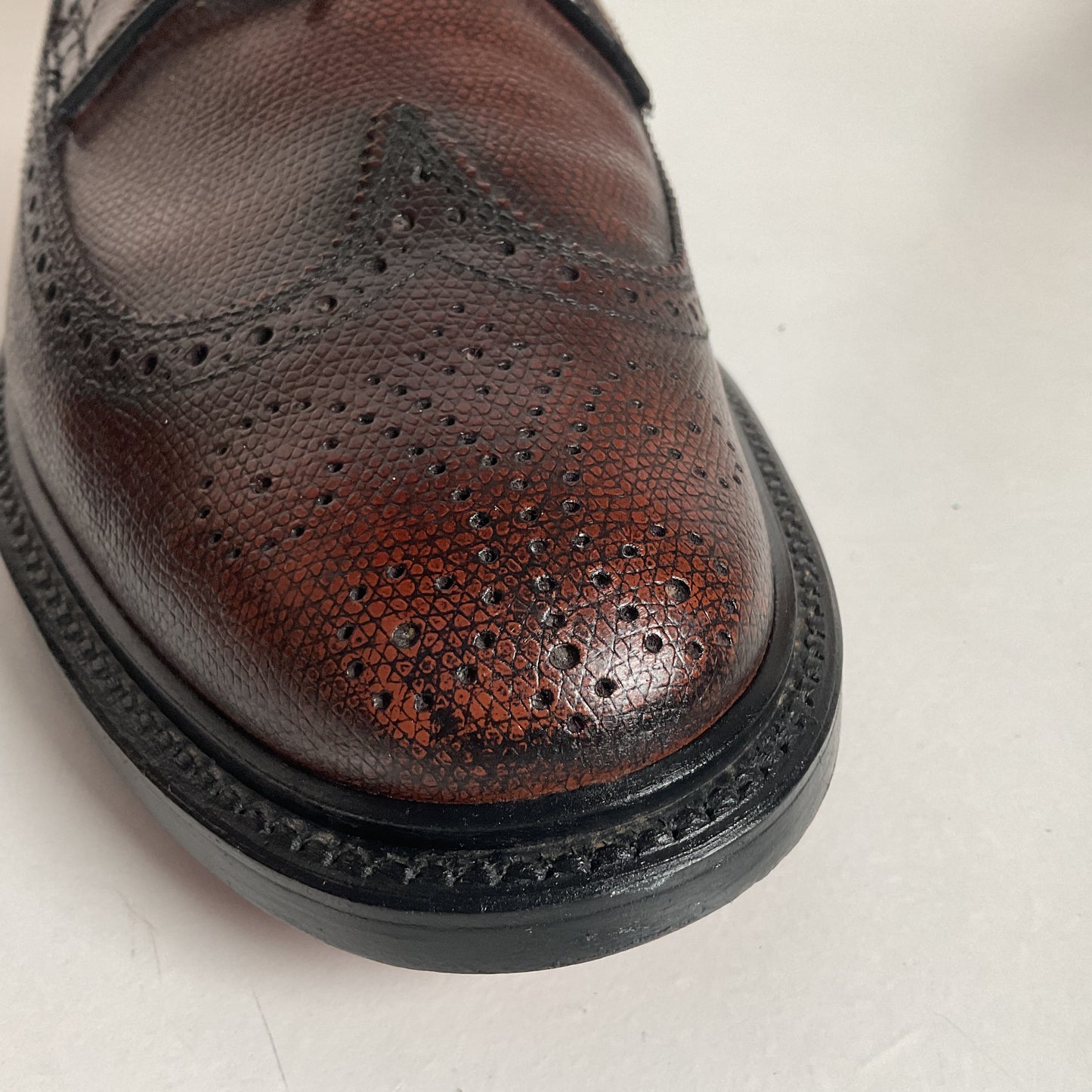 Vintage Stafford Longwing Derby Shoes 9.5 EEE Brogue Gunboat New Old Stock