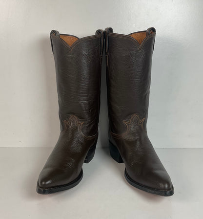 1960s Tony Lama Water Buffalo Cowboy Boots 8.5 D Gold Label Exotic