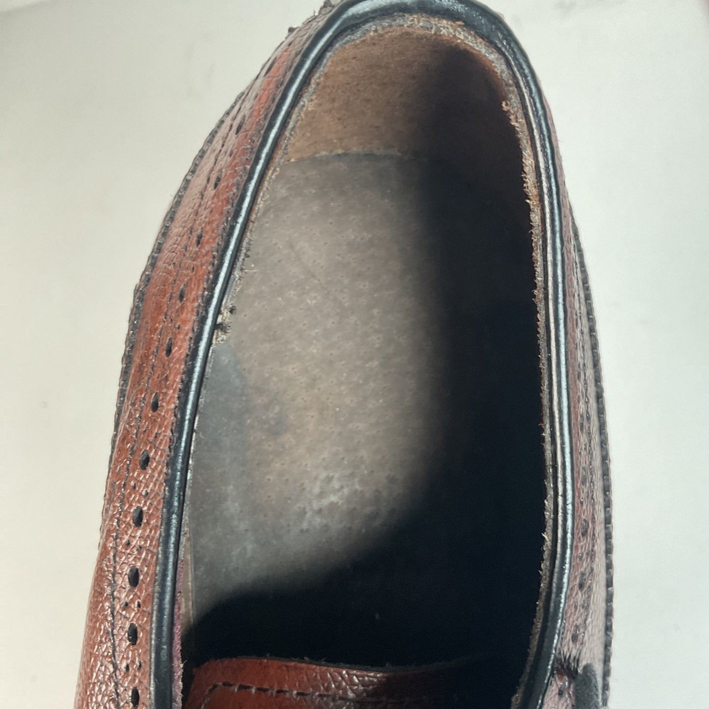 Vintage Stafford Longwing Derby Shoes 9.5 EEE Brogue Gunboat New Old Stock