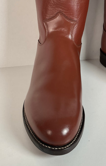 Justin Roper Boots | Brown Calfskin | USA Made | Men’s 8.5 E