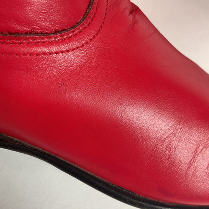 Vintage Justin Ruby Red Riding Boots 8.5 AA (Extra Narrow) USA Made Campus